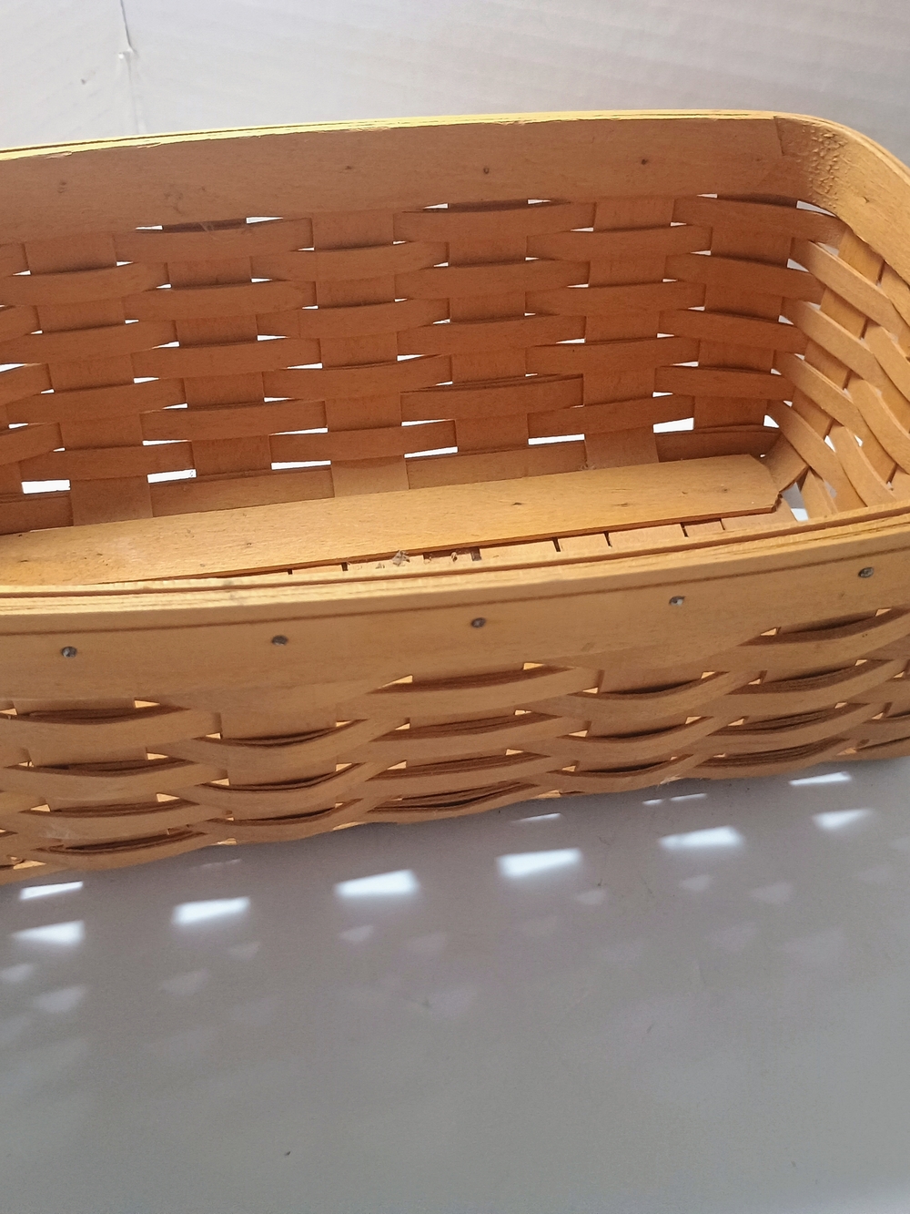 Longaberger Light Tan Handwoven Rectangular Basket